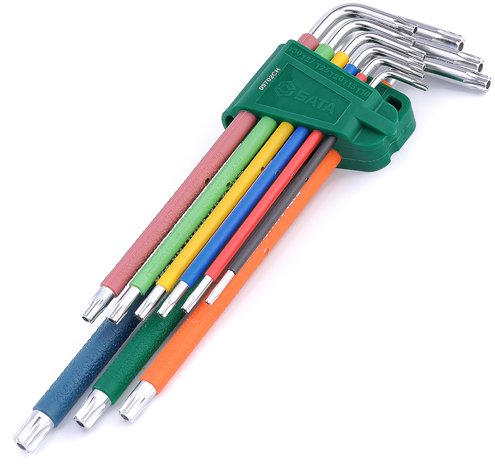 Bộ Cây Vặn Lục Giác Sao Chống Trượt Loại Dài 9 Chi Tiết SATA 09702CH