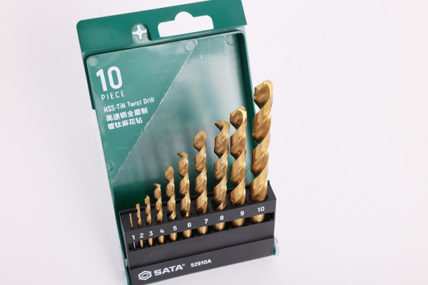 Bộ Mũi Khoan Xoắn 1–10 mm 10 Chi Tiết Sata 52910A