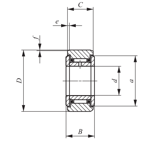 Bản vẽ kỹ thuật Vòng Bi Kim Có Thể Tách Rời 20x47x19.8 mm IKO NAST 20 ZZ