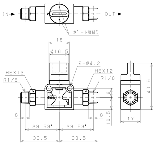 Bản vẽ kỹ thuật Van Tay Khí Nén Pisco HV01-01W
