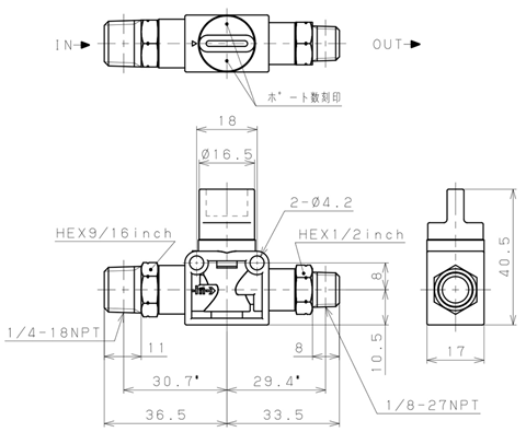 Bản vẽ kỹ thuật Van Tay Khí Nén Pisco HVN2-N1-2U