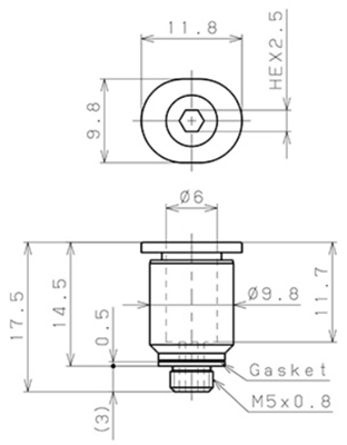 Bản vẽ kỹ thuật Đầu Nối Nhanh Khí Nén Dạng Thẳng Ren Ngoài Pisco POC6-M5M
