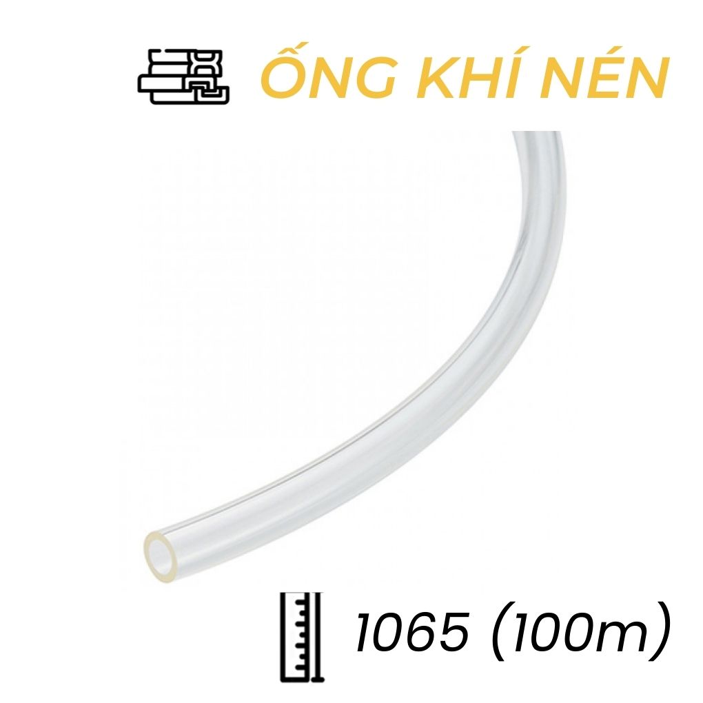Dây Hơi Khí Nén PU Phi 10 Màu Trong Suốt OD10 x ID6.5 mm CDC PU 1065 (100m)