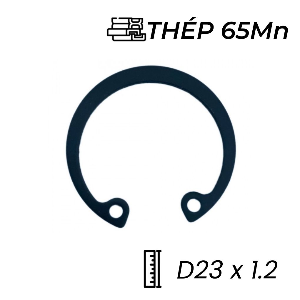 Phe Gài Lỗ Thép 65Mn DIN472 D23x1.2 (10Cái/Bịch)