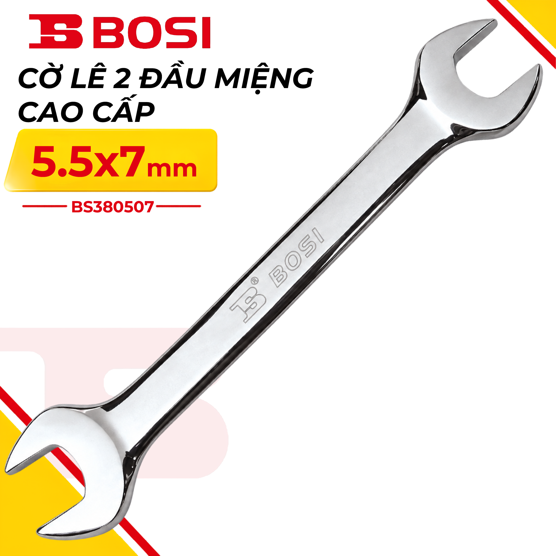 Cờ Lê 2 Đầu Miệng Cao Cấp 5.5x7 mm Bosi BS380507