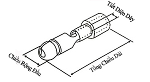Bản vẽ kỹ thuật Đầu Cosse Viên Đạn Đực Cách Điện 1.5-2.5mm2 KST Màu Xanh Dương MPV2-195