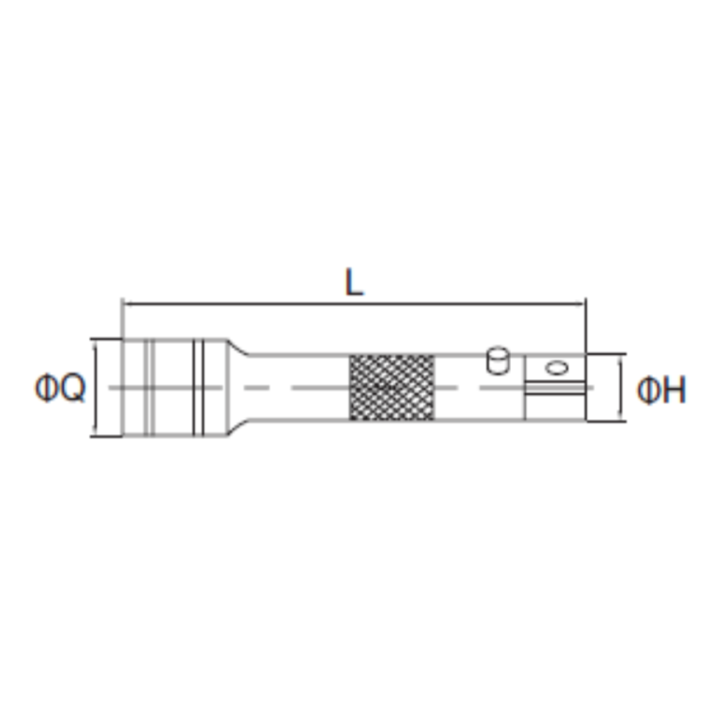 Bản vẽ kỹ thuật Thanh Nối Dài Có Bi Khóa Dr.3/8 - 3 inch SATA 12906