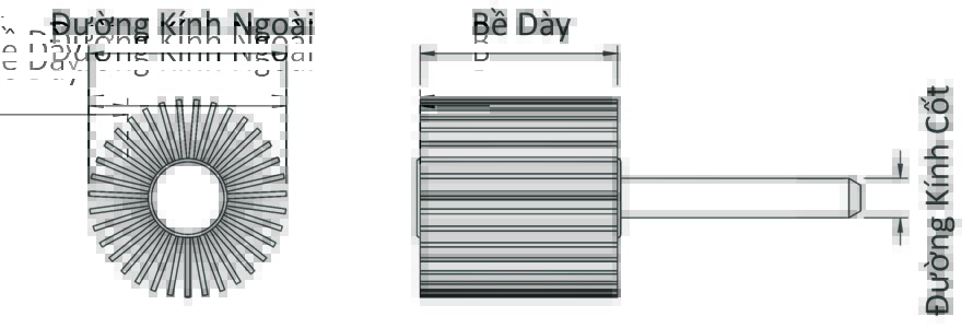 Bản vẽ kỹ thuật [Mã Ngừng Kinh Doanh] Nhám Xếp Trụ KHA 40x25x6mm Độ Hạt 40