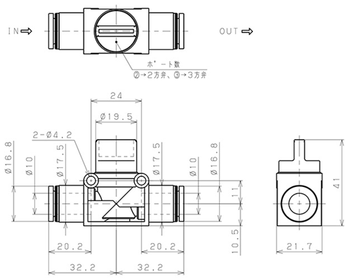 Bản vẽ kỹ thuật Van Tay Khí Nén Pisco HV10-10W
