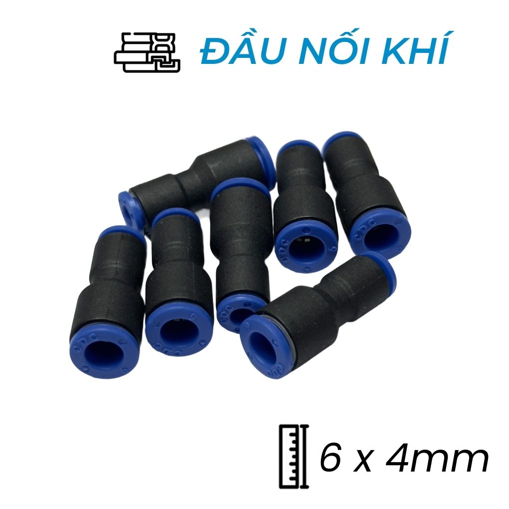 Đầu Nối Nhanh Khí Nén Giảm Ø6x4mm CDC MPG 0604 (Màu Đen)