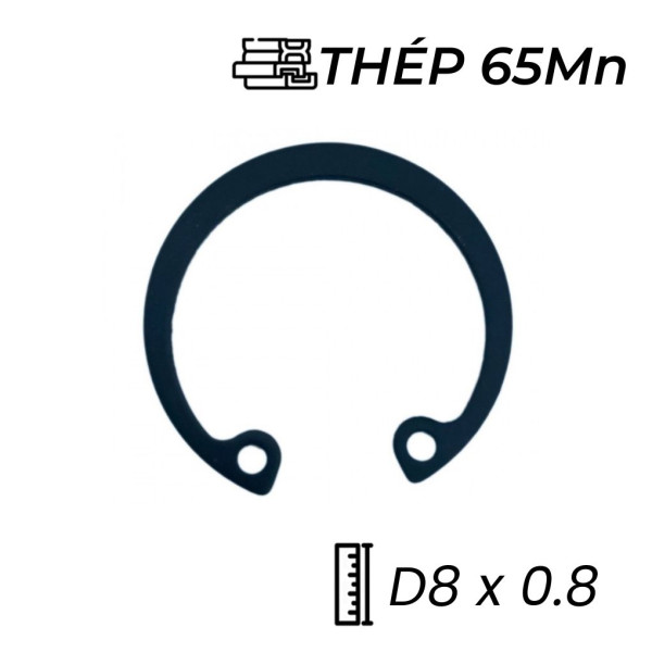 Phe Gài Lỗ Thép 65Mn DIN472 D8x0.8 (50Cái/Bịch)