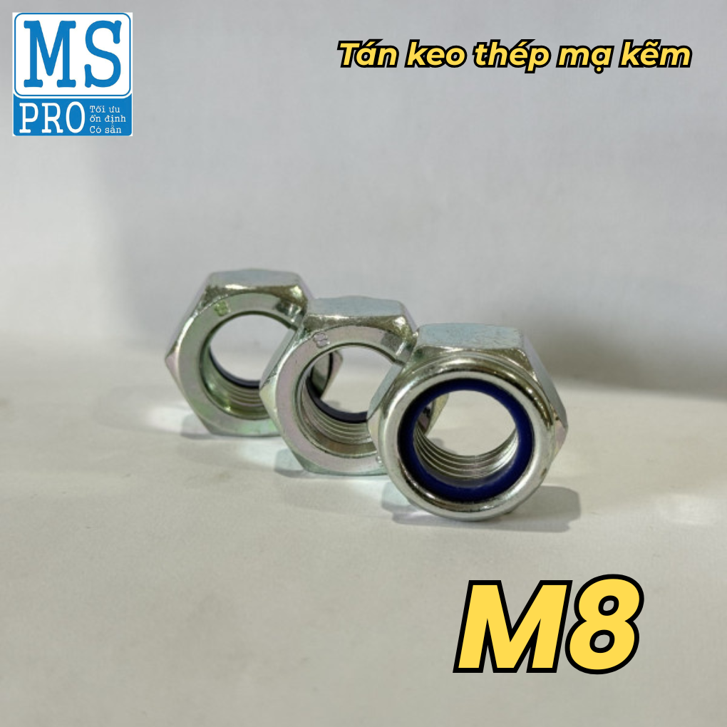 Tán Keo Thép Mạ Kẽm 4.8 DIN985 M8