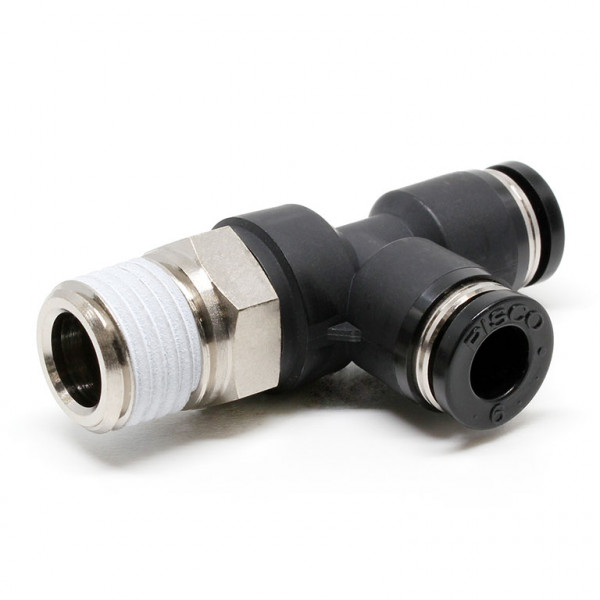 Đầu Nối Nhanh Khí Nén Dạng Chữ T Ren Ngoài Pisco PD6-02W