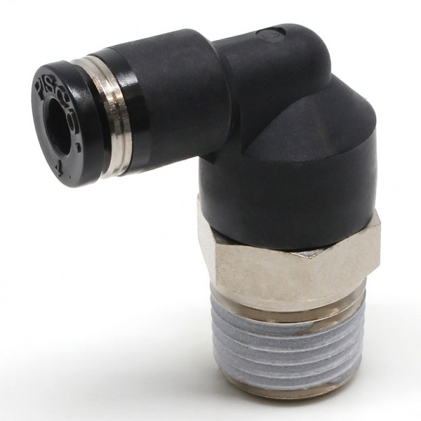 Đầu Nối Nhanh Khí Nén Dạng Cong 90° Ren Ngoài Pisco PL4-02W