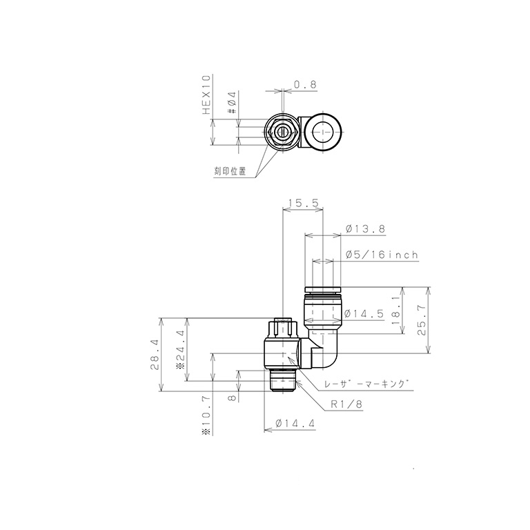 Bản vẽ kỹ thuật Van Tiết Lưu Khí Nén Đầu Vít Dẹp Pisco JSDS5/16-01AW