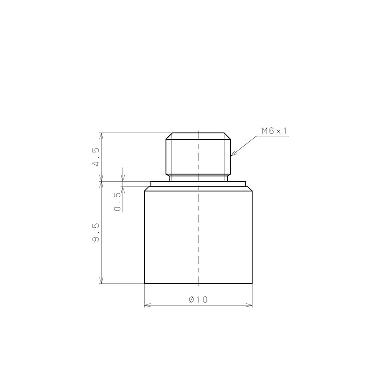 Bản vẽ kỹ thuật Bộ Nấm Hút Chân Không Có Vít Ren, Silicone, O.D 10 mm, Pisco VP10SS-M6