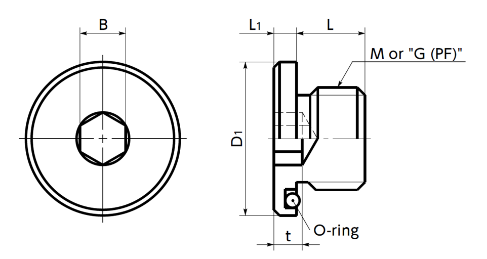 Bản vẽ kỹ thuật Ốc Nhét Nước Có Vành Inox 304 Kèm O-Ring M18  NBK Dòng SFMS