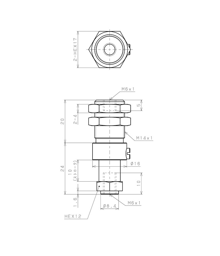 Bản vẽ kỹ thuật Giá Đỡ Nấm Hút Chân Không Có Lò Xo, Pisco VPC-M6-10-M6