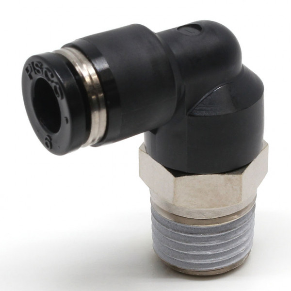 Đầu Nối Nhanh Khí Nén Dạng Cong 90° Ren Ngoài Pisco PL6-N2UW