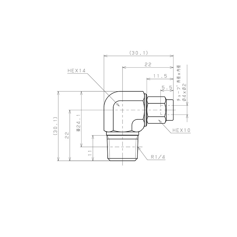 Bản vẽ kỹ thuật Đầu Ngạnh Nối Ống Có Đai Ốc Xiết Dạng Cong 90° Ren Ngoài Pisco NSL0420-02