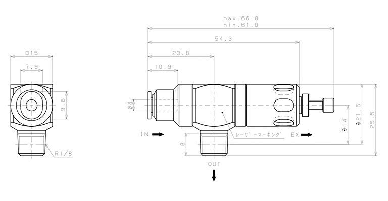 Bản vẽ kỹ thuật Van Xả Nhanh Khí Nén Pisco EQ01-C04P01E