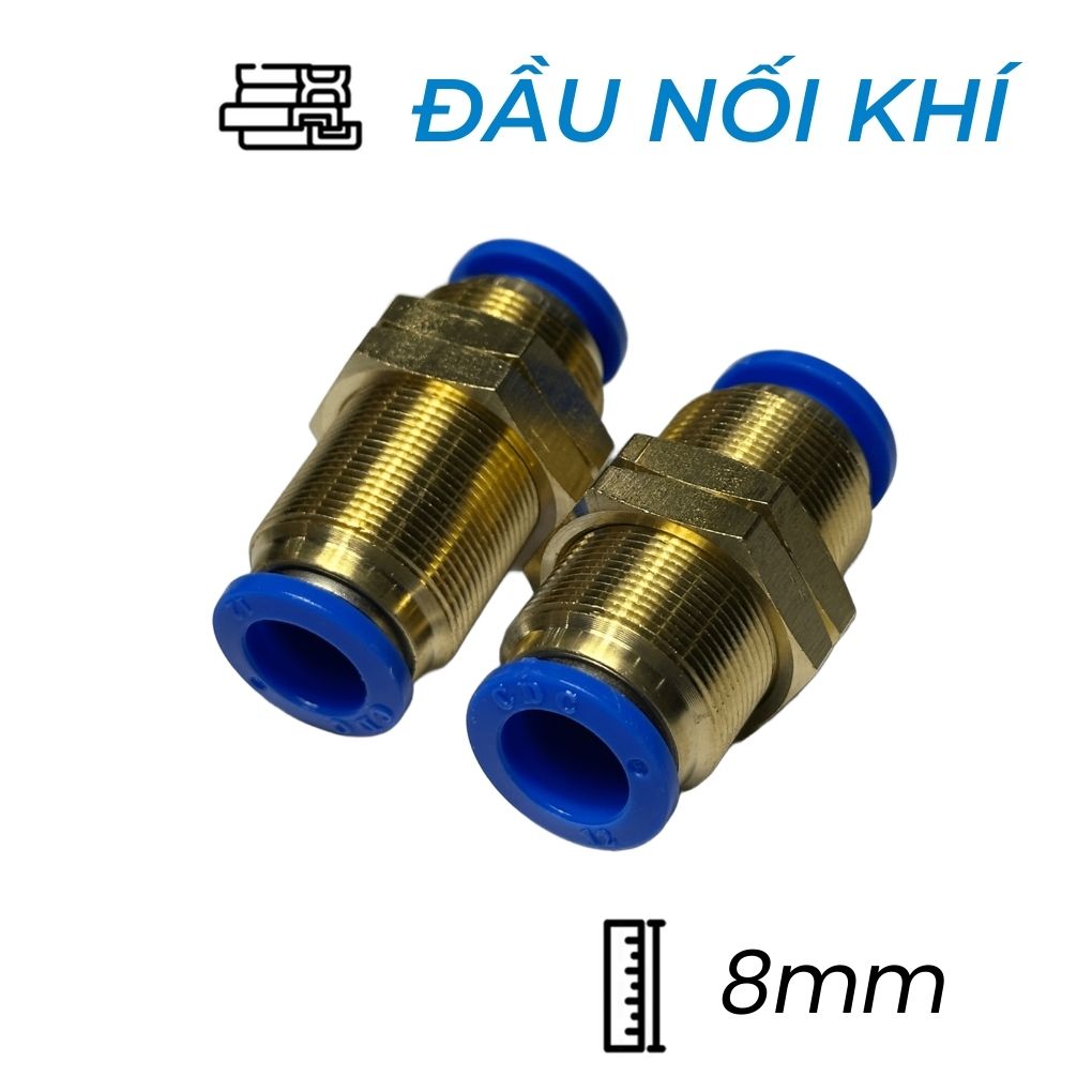 Đầu Nối Nhanh Khí Nén Xuyên Vách Ø8mm CDC PMM 08