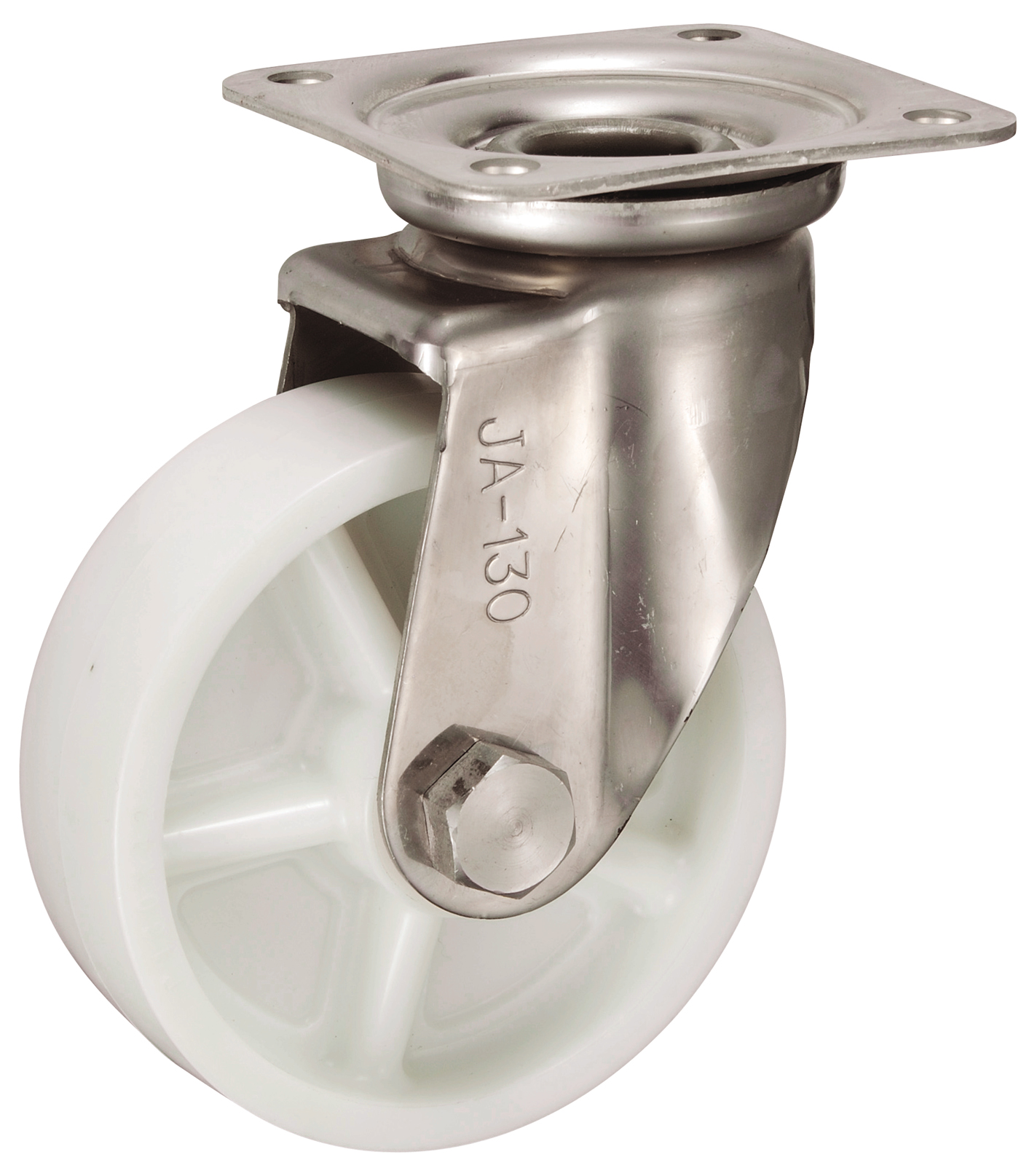 Bánh Xe Nylon Càng Inox Xoay Không Phanh D130 UKAI PBDJA-130