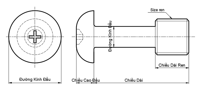 Bản vẽ kỹ thuật Cover Bolt - Button Head Cap GUTBJ3-4-8