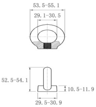 Bản vẽ kỹ thuật Tán Vòng Thép Mạ Kẽm M14 (Thân M12)