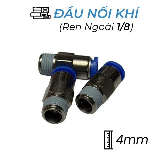 Đầu Nối Nhanh Khí Nén Tự Ngắt Ø4mm - Ren Ngoài 1/8" CDC SPC 0401