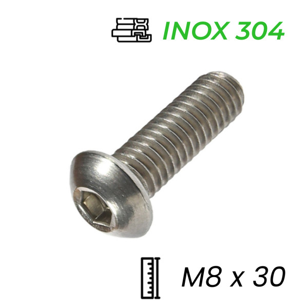 Lục Giác Chìm Mo Inox 304 ISO7380 M8x30