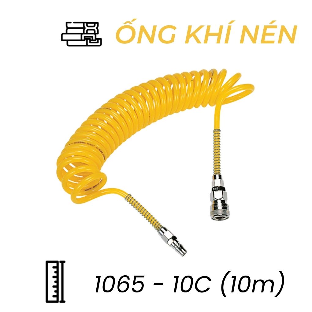 Dây Hơi Khí Nén UC Phi 10 Màu Vàng Có Khớp Nối OD10 x ID6.5 mm CDC UC 1065-10C (10m)
