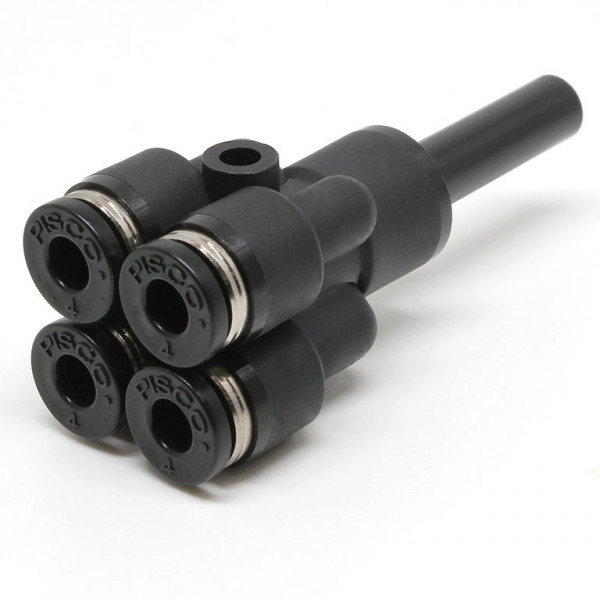 Đầu Nối Nhanh Khí Nén Giữa Ống Khí Và Fitting Bốn Nhánh Dạng Chữ Y Pisco PRJ8-6W