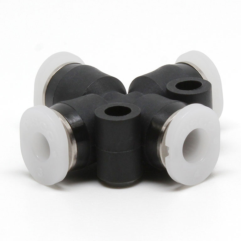 Đầu Nối Nhanh Khí Nén Ngã 4 Dạng Nối Giảm Pisco PZC5/32-1/8M