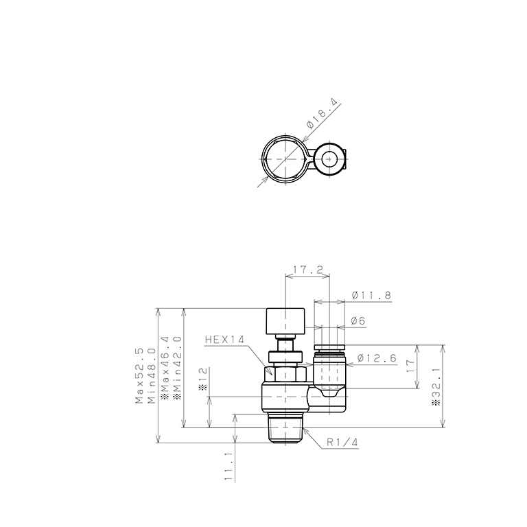 Bản vẽ kỹ thuật Van Điều Chỉnh Áp Suất Khí Nén Pisco JPS6-02