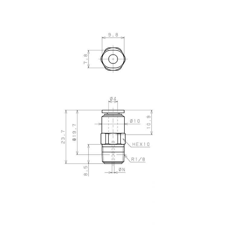Bản vẽ kỹ thuật Van Lưu Lượng Cố Định Pisco JKC4-01B0.3