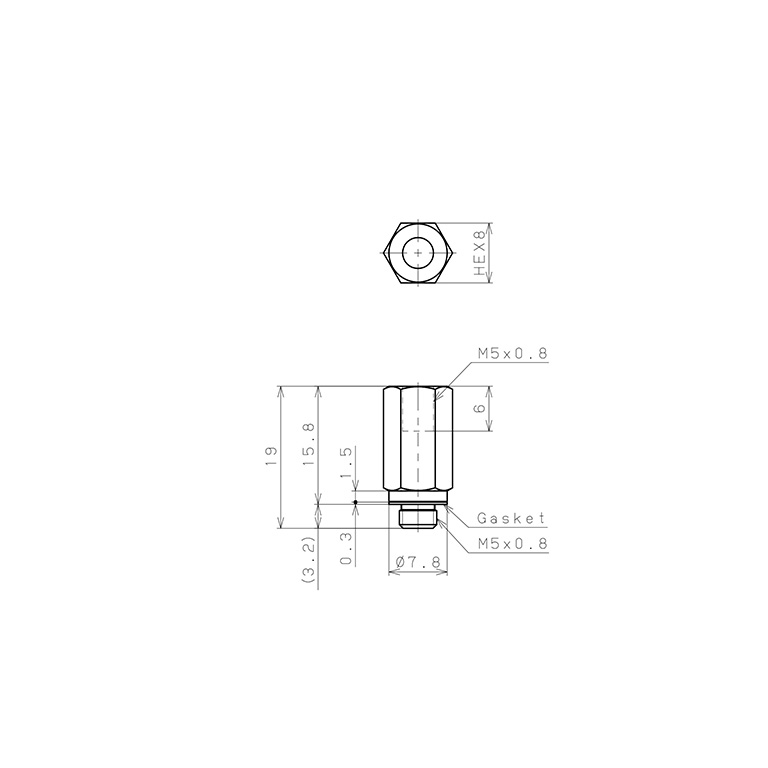 Bản vẽ kỹ thuật Đầu Nối Ren Trong Ngoài Pisco LLC-FM5-M5-C