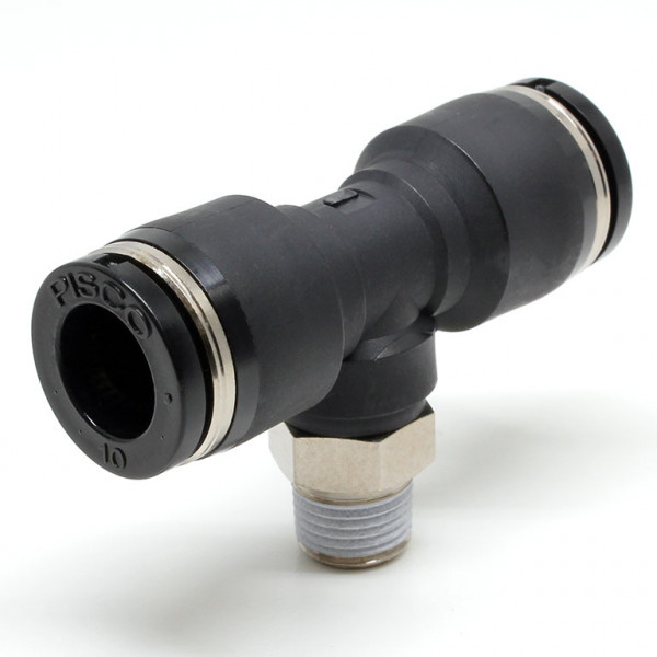 Đầu Nối Nhanh Khí Nén Dạng Chữ T Ren Ngoài Pisco PB10-01-C