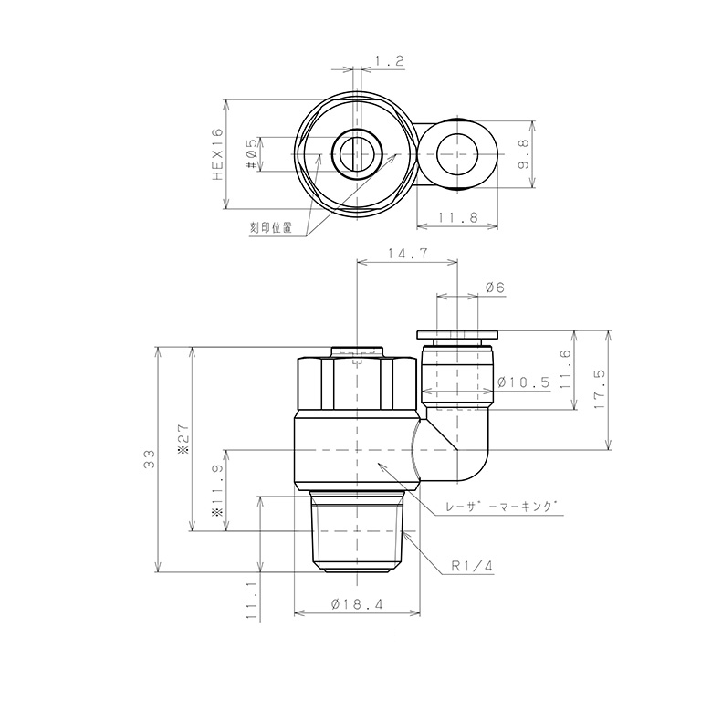 Bản vẽ kỹ thuật Van Tiết Lưu Khí Nén Đầu Vít Dẹp Pisco JSDS6-02B-C