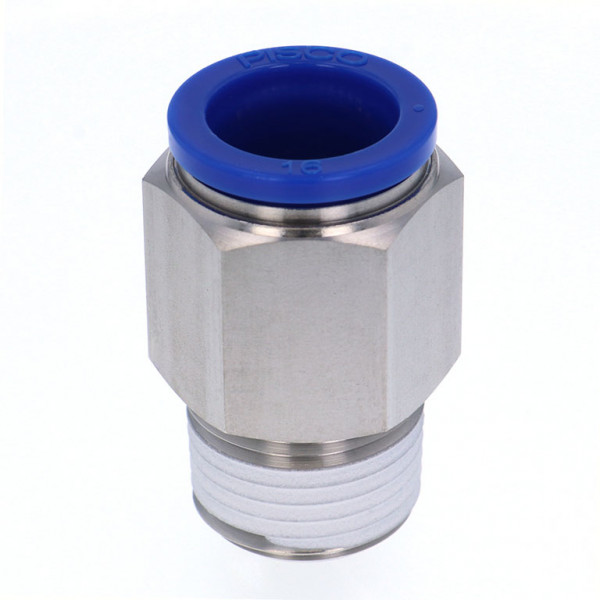 Đầu Nối Nhanh Khí Nén Dạng Thẳng Thân Lục Giác Ren Ngoài Pisco SPC16-04-UC