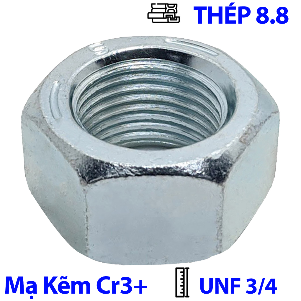 Tán Thép Mạ Kẽm Trắng Cr3+ GR 5 UNF 3/4-16