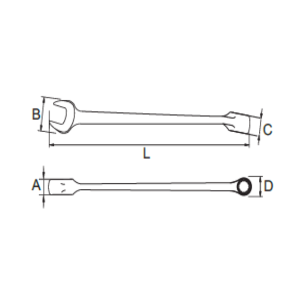 Bản vẽ kỹ thuật Cờ Lê Vòng Miệng 9/16 inch SATA 40106