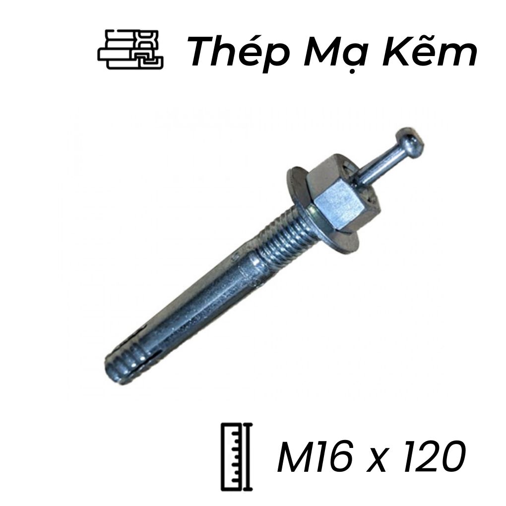 Tắc Kê Nở Đinh Sanko Thép Mạ Kẽm M16x120