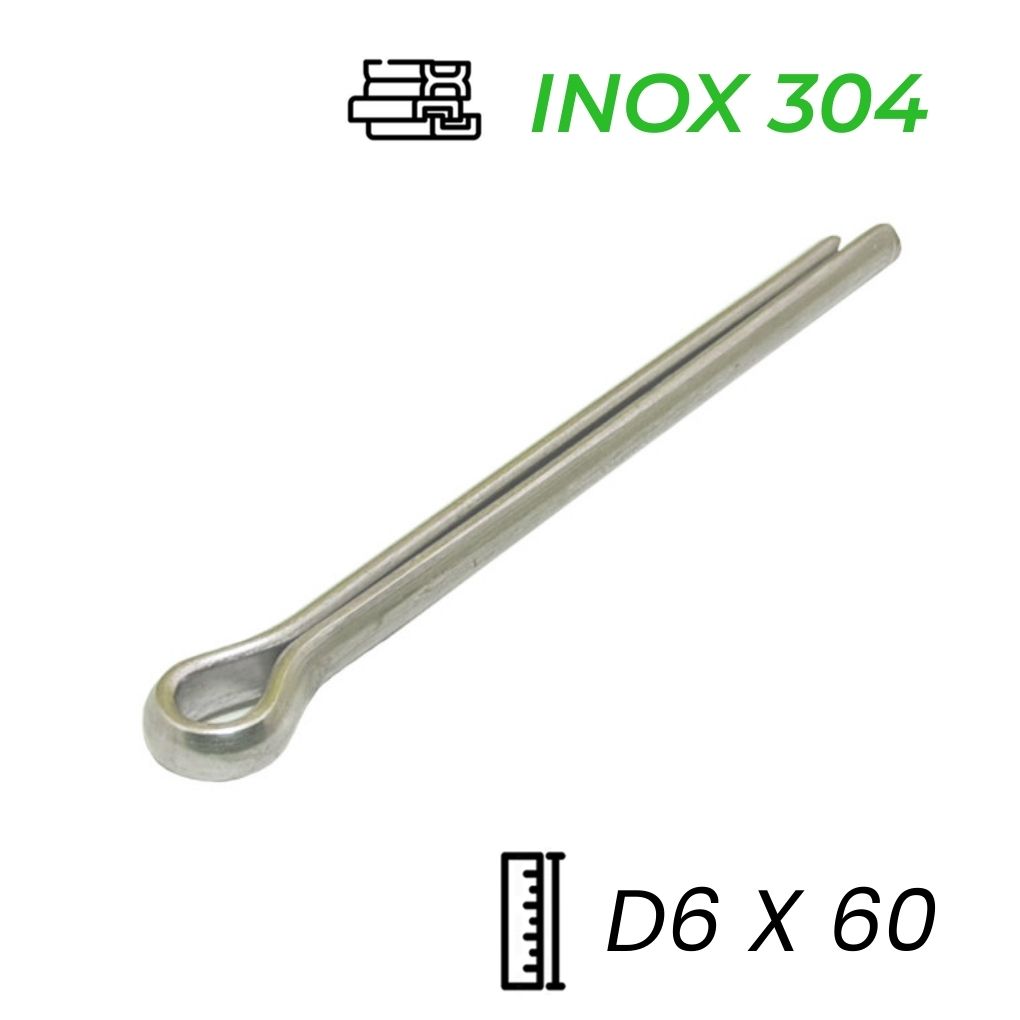 Chốt Chẻ Inox 304 (Chốt Bi) GB91 D6x60mm