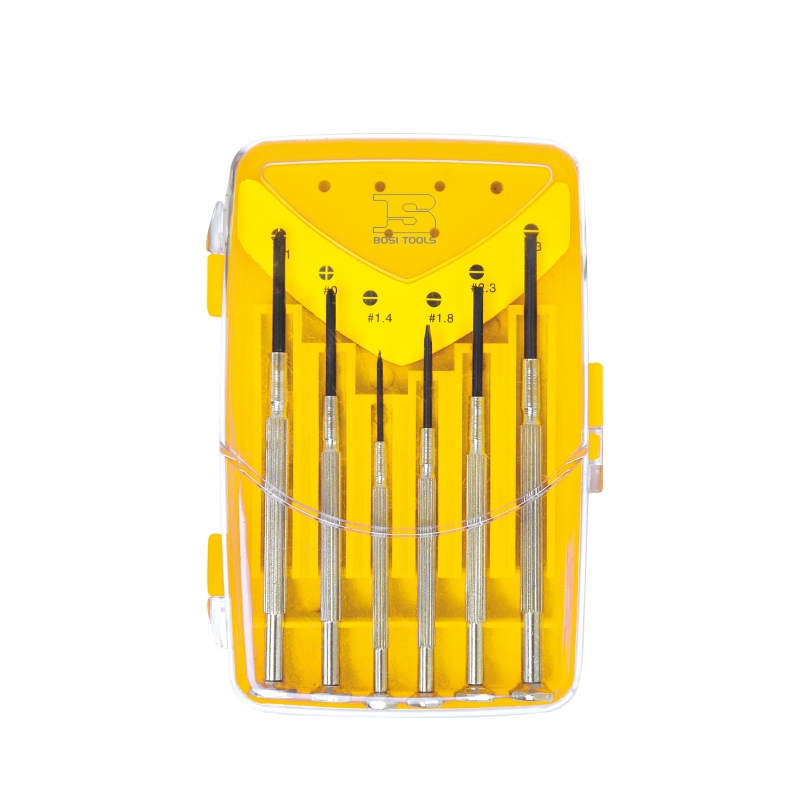 Bộ Tua Vít Sửa Đồng Hồ 6 Chi Tiết PH0 PH1 1.4-3.0 mm Bosi BS468063