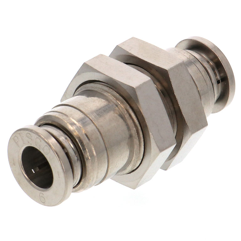 Đầu Nối Nhanh Khí Nén Dạng Thẳng Ren Ngoài Lắp Kẹp Vách Pisco KM10-1-F