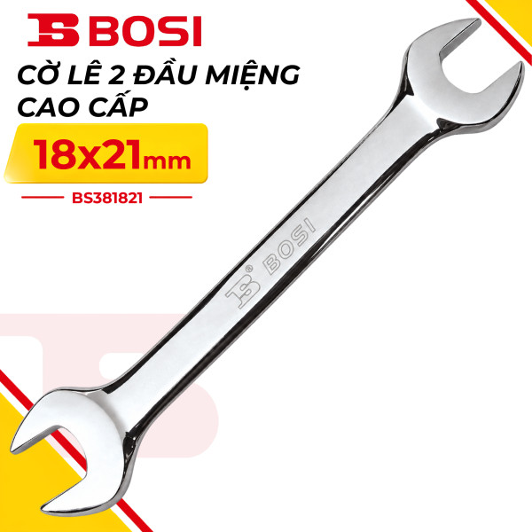Cờ Lê 2 Đầu Miệng Cao Cấp 18x21 mm Bosi BS381821