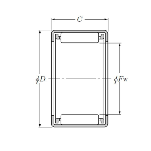 Bản vẽ kỹ thuật Vòng Bi Kim Vỏ Dập 20x7x20 mm NTN HMK2020