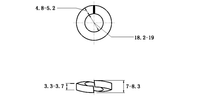 Bản vẽ kỹ thuật Lông Đền Vênh Thép Mạ Kẽm Trắng Cr3+ DIN127 M18 (50Con/Bịch)