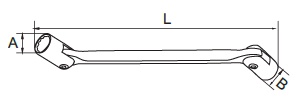 Bản vẽ kỹ thuật Cờ Lê Hai Đầu Tuýp Lắc Léo 10×11 mm SATA 47502